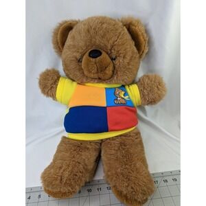 Fairview Brown Bear Plush 20 Inch Color Block Shirt Stuffed Animal Toy